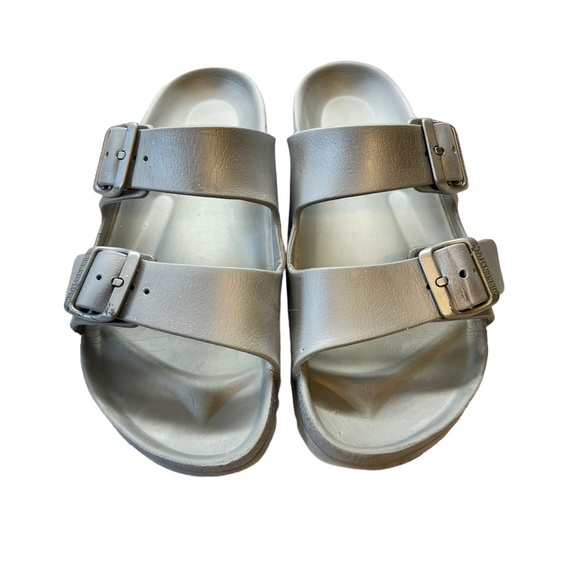 Birkenstock Shoes - Birkenstock Arizona EVA Silver Grey Sandals Slides Womens Size 7 / 7.5 US /38 EU